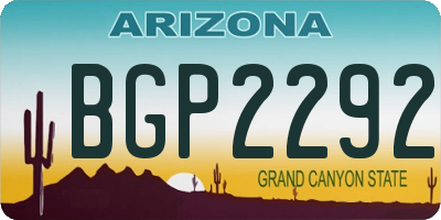 AZ license plate BGP2292