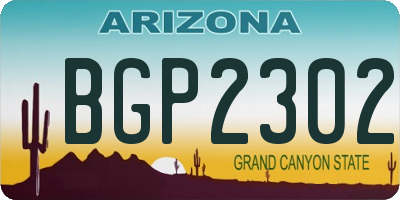 AZ license plate BGP2302