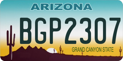 AZ license plate BGP2307