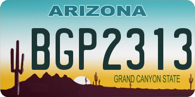 AZ license plate BGP2313