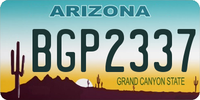 AZ license plate BGP2337