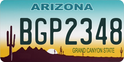 AZ license plate BGP2348