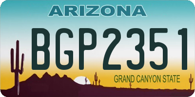AZ license plate BGP2351