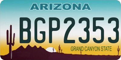 AZ license plate BGP2353