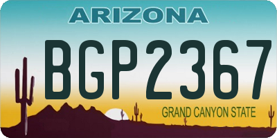 AZ license plate BGP2367