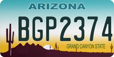 AZ license plate BGP2374