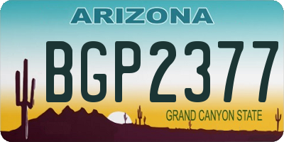 AZ license plate BGP2377
