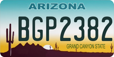 AZ license plate BGP2382