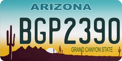 AZ license plate BGP2390