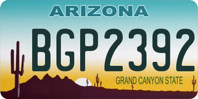 AZ license plate BGP2392