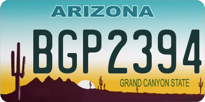 AZ license plate BGP2394