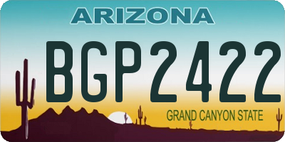 AZ license plate BGP2422
