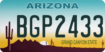 AZ license plate BGP2433