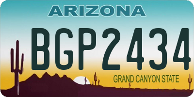 AZ license plate BGP2434
