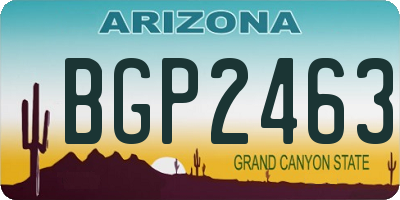 AZ license plate BGP2463