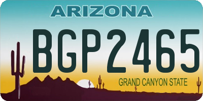 AZ license plate BGP2465