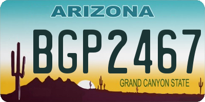 AZ license plate BGP2467