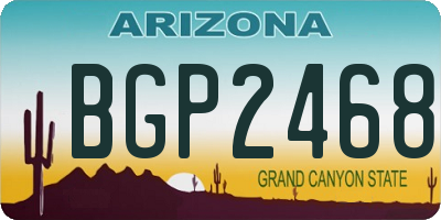 AZ license plate BGP2468