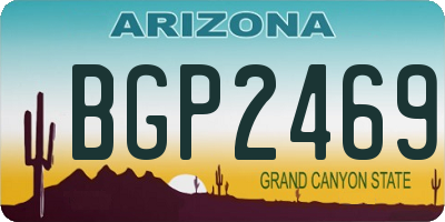 AZ license plate BGP2469