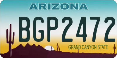 AZ license plate BGP2472