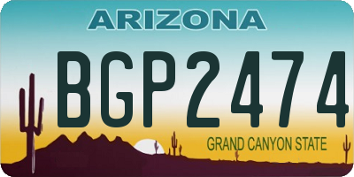 AZ license plate BGP2474