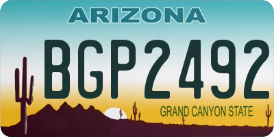 AZ license plate BGP2492