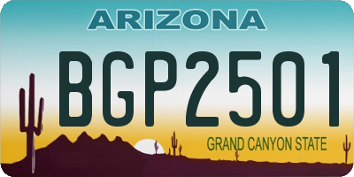 AZ license plate BGP2501
