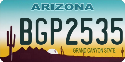 AZ license plate BGP2535