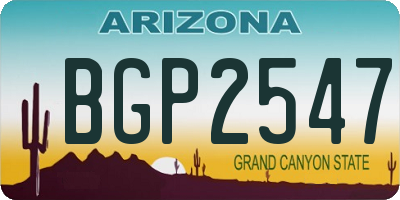 AZ license plate BGP2547