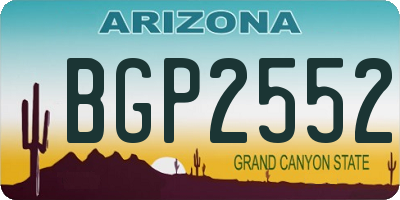 AZ license plate BGP2552