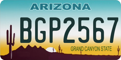 AZ license plate BGP2567