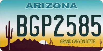 AZ license plate BGP2585