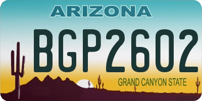 AZ license plate BGP2602