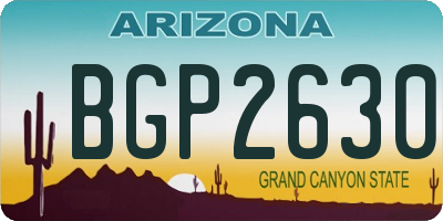 AZ license plate BGP2630