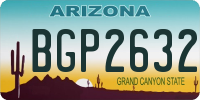 AZ license plate BGP2632