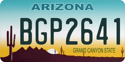 AZ license plate BGP2641