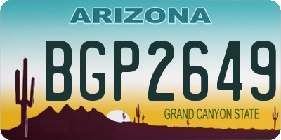 AZ license plate BGP2649