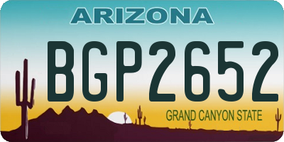 AZ license plate BGP2652