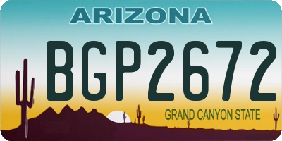 AZ license plate BGP2672