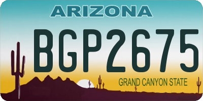 AZ license plate BGP2675