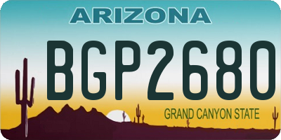 AZ license plate BGP2680