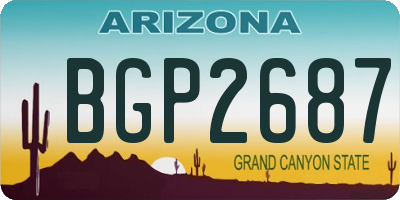 AZ license plate BGP2687