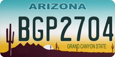 AZ license plate BGP2704