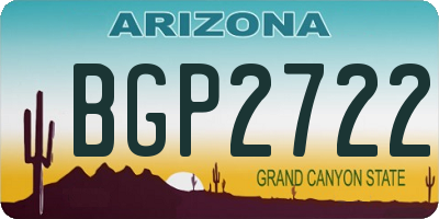 AZ license plate BGP2722