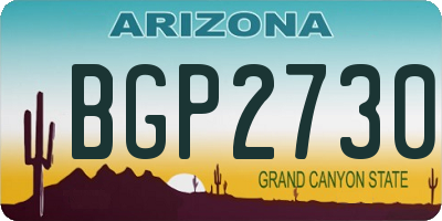 AZ license plate BGP2730