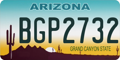 AZ license plate BGP2732