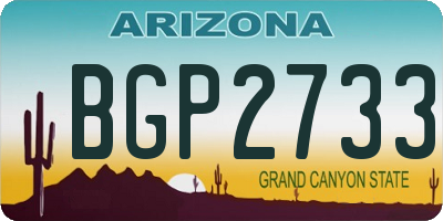 AZ license plate BGP2733