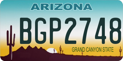 AZ license plate BGP2748