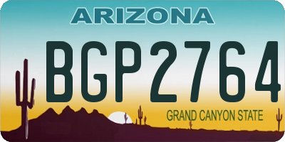 AZ license plate BGP2764