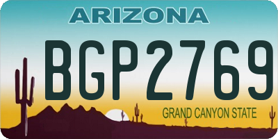 AZ license plate BGP2769